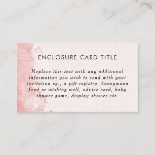 Carte D'accompagnement Encre à l'aquarelle rose blush texture lavée DIY