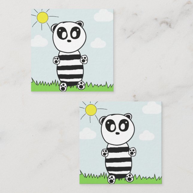 Carte D'accompagnement Enfants Panda  (Devant / Derrière)