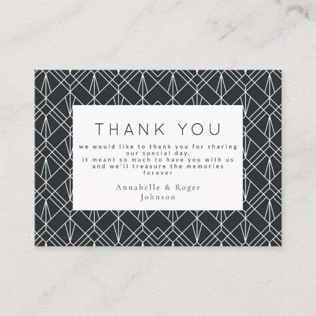 Carte D'accompagnement Enfin merci charbon géométrique style (Devant)
