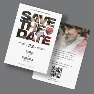 Carte D'accompagnement Enregistrer la date Photo Overlay QR Mariage Websi