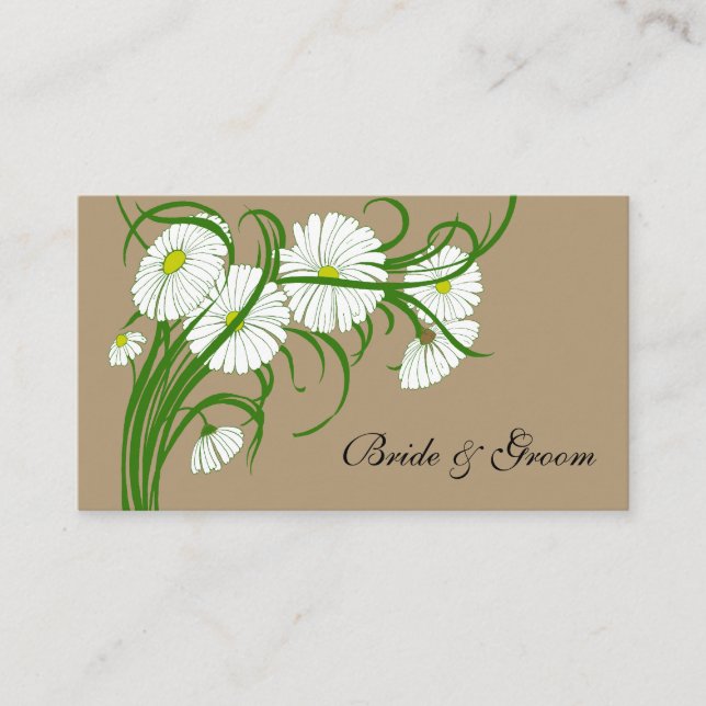 Carte D'accompagnement Ensemble de mariage de fleurs de marguerite de Ger (Devant)