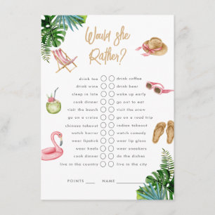 Carte D'accompagnement Enterrement de vie de jeune fille Tropical plutôt