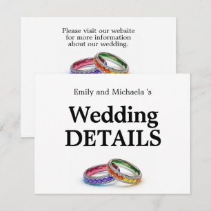 Carte D'accompagnement 🌈 Entrelacés dans la Fierté – Détails du Mariage 
