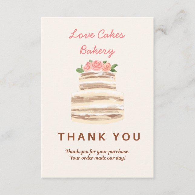Carte D'accompagnement Entreprise de gâteau de mariage (Devant)