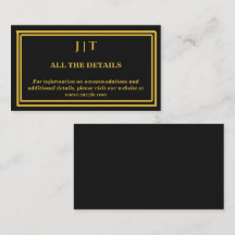 Enveloppe de luxe noir et or pour mariage avec mon