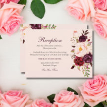 Enveloppe de réception florale Burgundy & Blush él