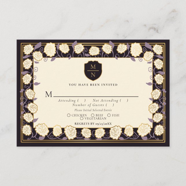 Carte D'accompagnement Epée & Bouclier Imaginaire médiéval Mariage RSVP (Devant)