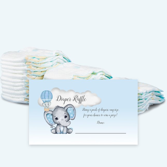 Carte D'accompagnement Éphant à air chaud Baby shower de couche de plongé (Créateur téléchargé)