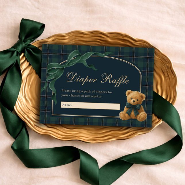Carte D'accompagnement Equestrian Polo Plaid Teddy Bear Diaper Raffle (Créateur téléchargé)
