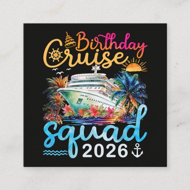Carte D'accompagnement Équipe de croisière d'anniversaire 2026 (Devant)