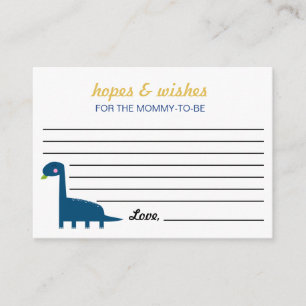 Carte D'accompagnement Espoirs et souhaits pour maman Baby shower Dinosau