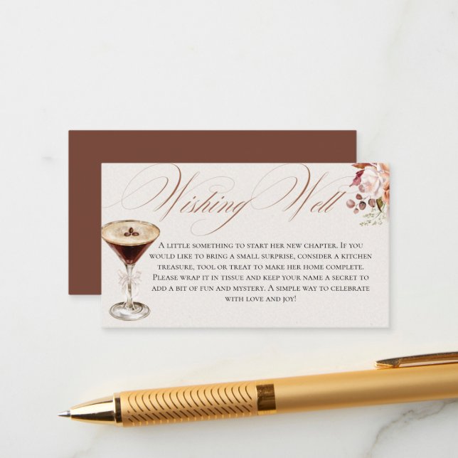 Carte D'accompagnement Espresso A Tini Un Peu Plus Près Souhaiter Enceint (Devant/Arrière en situation)