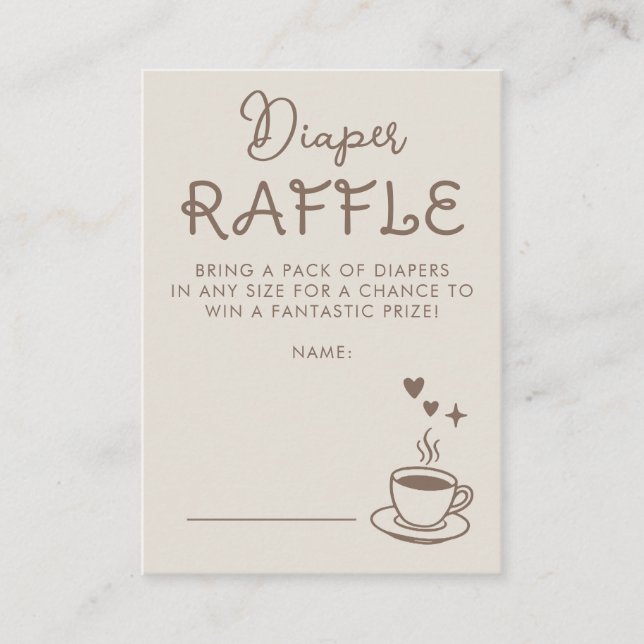 Carte D'accompagnement Espresso Coffee Diaper Raffle Baby Shower Ticket (Devant)