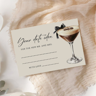 Carte D'accompagnement Espresso Martini Bridal Shower Date Idea