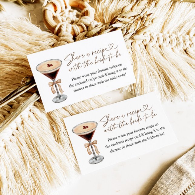 Carte D'accompagnement Espresso Martini Love Brûle Recette Demande (Créateur téléchargé)
