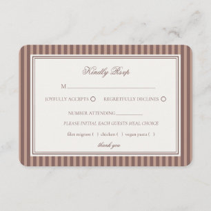 Carte D'accompagnement Espresso Martini Old Money Rayé Mariage RSVP