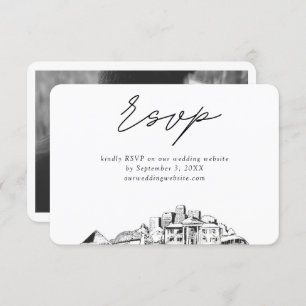 Carte D'accompagnement Esquisse minimaliste Mariage Memphis RSVP
