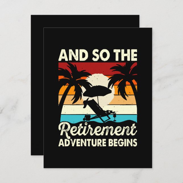 Carte D'accompagnement Et Donc L'Aventure De La Retraite Commence (Devant / Derrière)