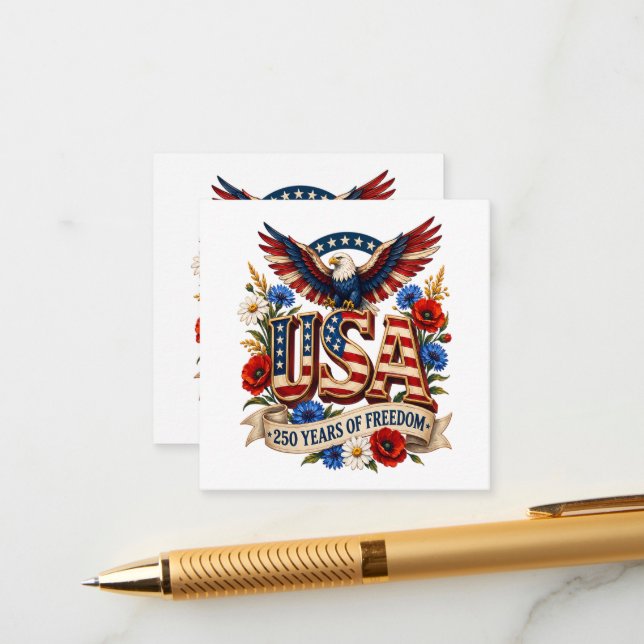 Carte D'accompagnement États-Unis 250 ans de liberté (Devant/Arrière en situation)