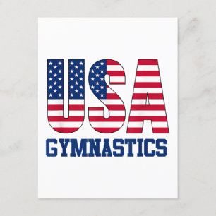 Carte D'accompagnement Etats-Unis avec drapeau américain Gymnastique Spor