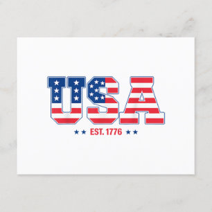 Carte D'accompagnement États-Unis EST 1776 Drapeau patriotique américain