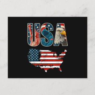 Carte D'accompagnement Etats-Unis Patriotique 4 juillet Amérique Drapeau