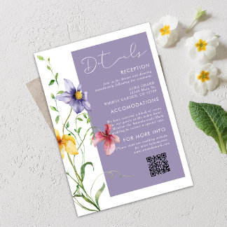 Carte D'accompagnement Été Romantique Floral Meadow Mariage élégant