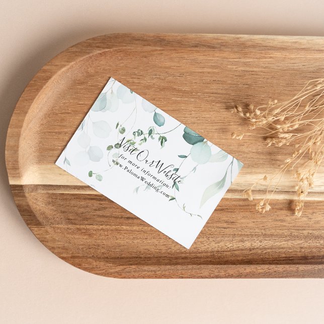 Carte D'accompagnement Été Vert Eucalyptus Foliage Site Mariage (Créateur téléchargé)