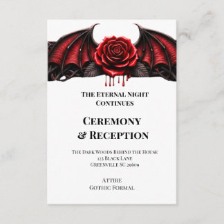 Carte D'accompagnement Eternal Night Gothic Vampire Wedding Dark Romance