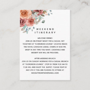 Carte D'accompagnement Ethéal en Blush Peach Mariage Itinéraire, détails