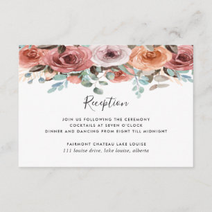 Carte D'accompagnement Ethereal Blush Peach Mint Floral Mariage Réception
