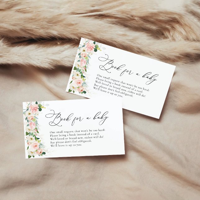 Carte D'accompagnement Ethereal Blush Roses Rose Livres Pour Bébé (Créateur téléchargé)