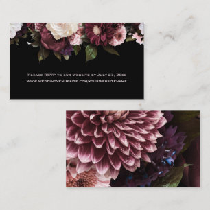Carte D'accompagnement Ethereal Boho Bourgogne rose Floral RSVP sur le si