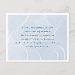 Carte D'accompagnement Ethereal Cloud Blue Sky Script Watercolor Hotel