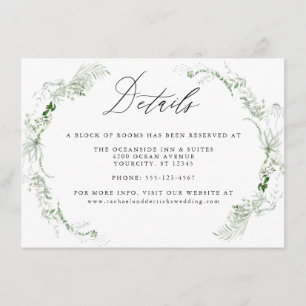 Carte D'accompagnement Ethereal Garden Greenery Botanical Mariage Détails