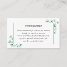 Ethereal Green Garden Feuille inspiré Mariage QR
