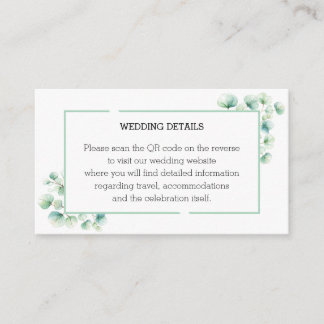 Carte D'accompagnement Ethereal Green Garden Feuille inspiré Mariage QR