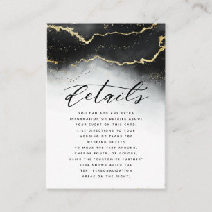 Carte D'accompagnement Ethereal Mist Ombre Black Moody Détails du Mariage
