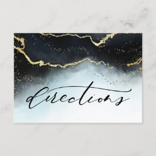 Carte D'accompagnement Ethereal Mist Ombre Marine Bleu Mariage Directions