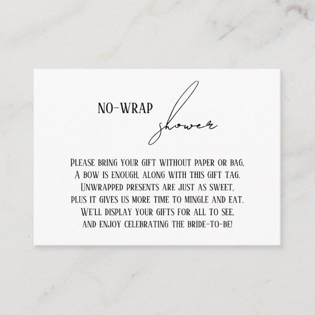 Carte D'accompagnement Étiquette cadeau moderne et simple pour "douche sa (Devant)