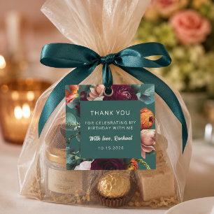 Carte D'accompagnement Étiquette de cadeau de fête d'anniversaire florale