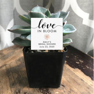 Carte D'accompagnement Étiquette de faveur de douche nuptiale fleur en fl