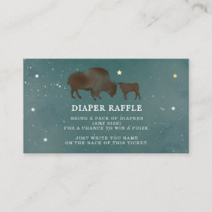 Carte D'accompagnement Étoiles d'aquarelle de Buffalo Baby shower Déchets