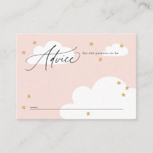 Carte D'accompagnement Etoiles et nuages Baby shower rose Conseils