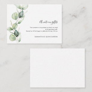 Carte D'accompagnement Eucalyptus 15e anniversaire Quinceanera Party No C