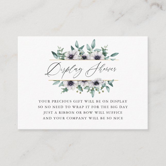 Carte D'accompagnement Eucalyptus Anémonique Baby shower écran douche (Devant)