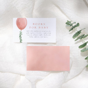 Carte D'accompagnement Eucalyptus Aquarelle & Baby shower Fille Balloon