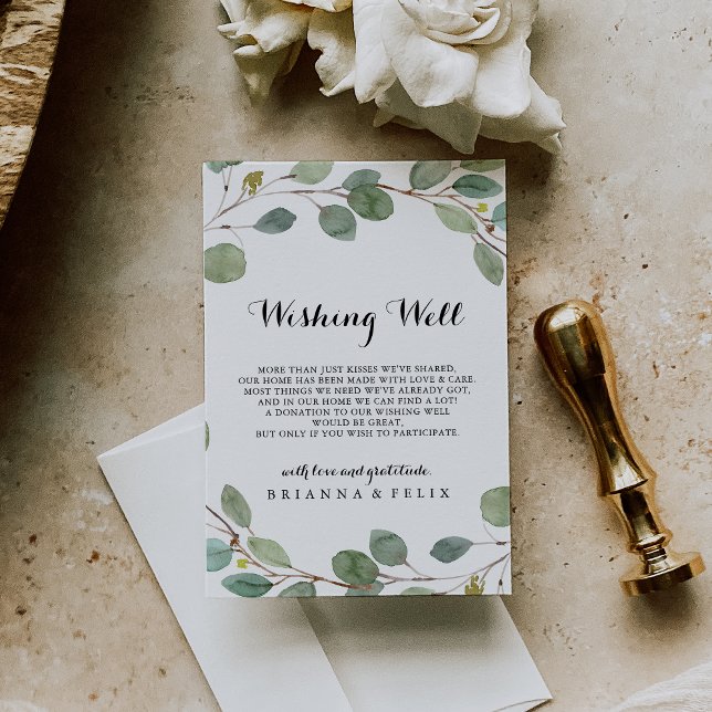 Carte D'accompagnement Eucalyptus de verdure Mariage de feuillage (Créateur téléchargé)