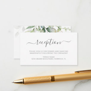 Carte D'accompagnement Eucalyptus Feuille Greenery Réception de mariage
