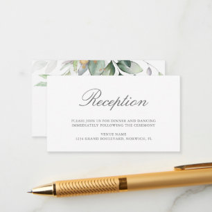 Carte D'accompagnement Eucalyptus Feuille Greenery Réception de mariage